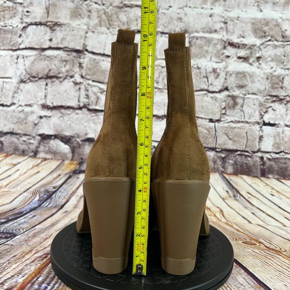 Nine West Solid Brown Pull On High Heel Low Platform Ankle Boots Size 9.5 M - Picture 3 of 9